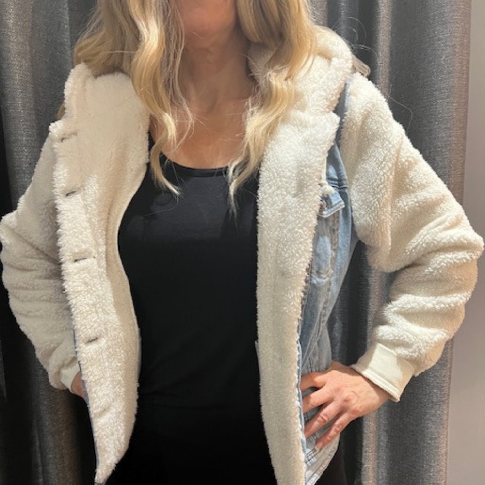 Maurices jean/fur hooded jacket